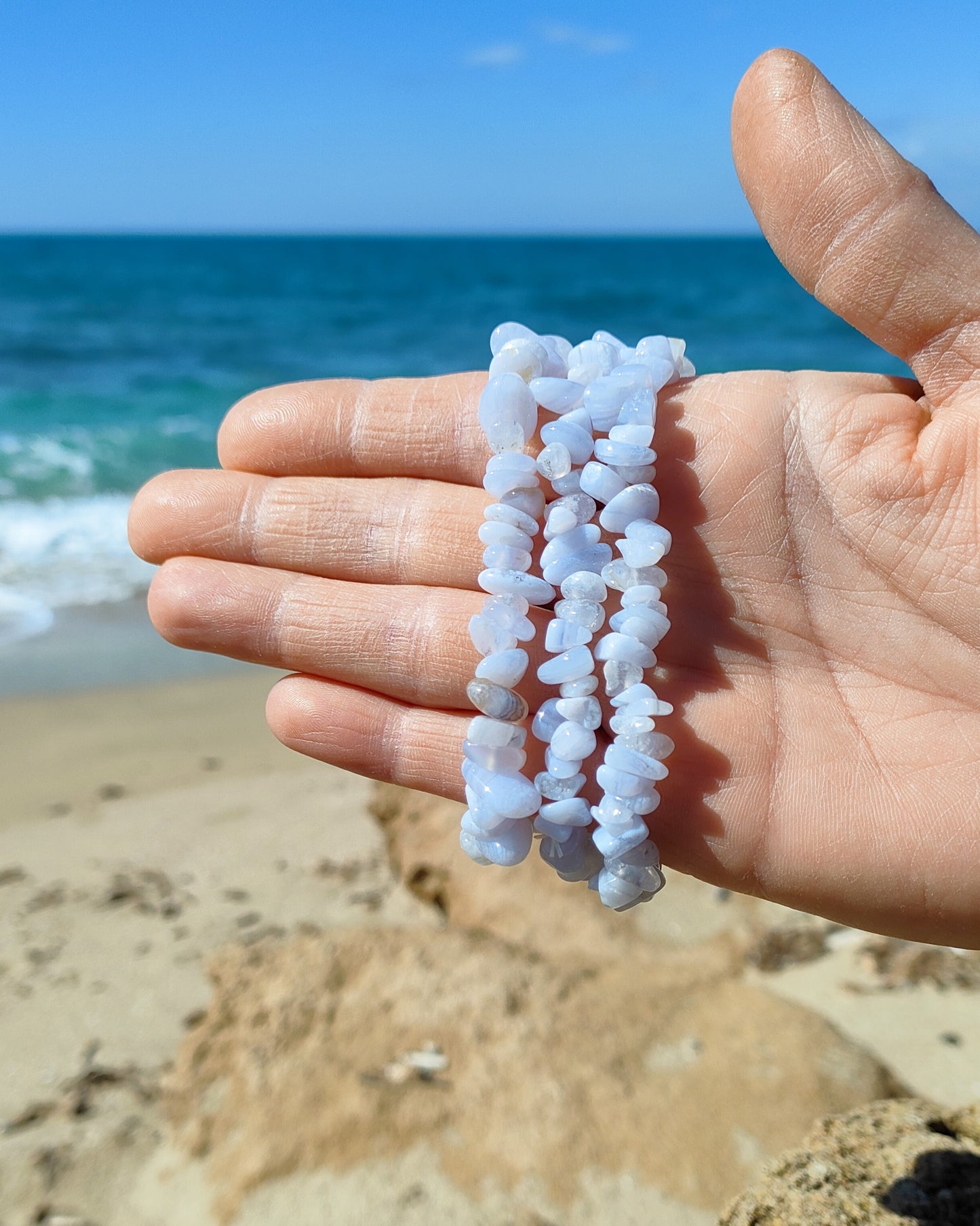 Bracciale Elasticizzato CALCEDONIO BLU